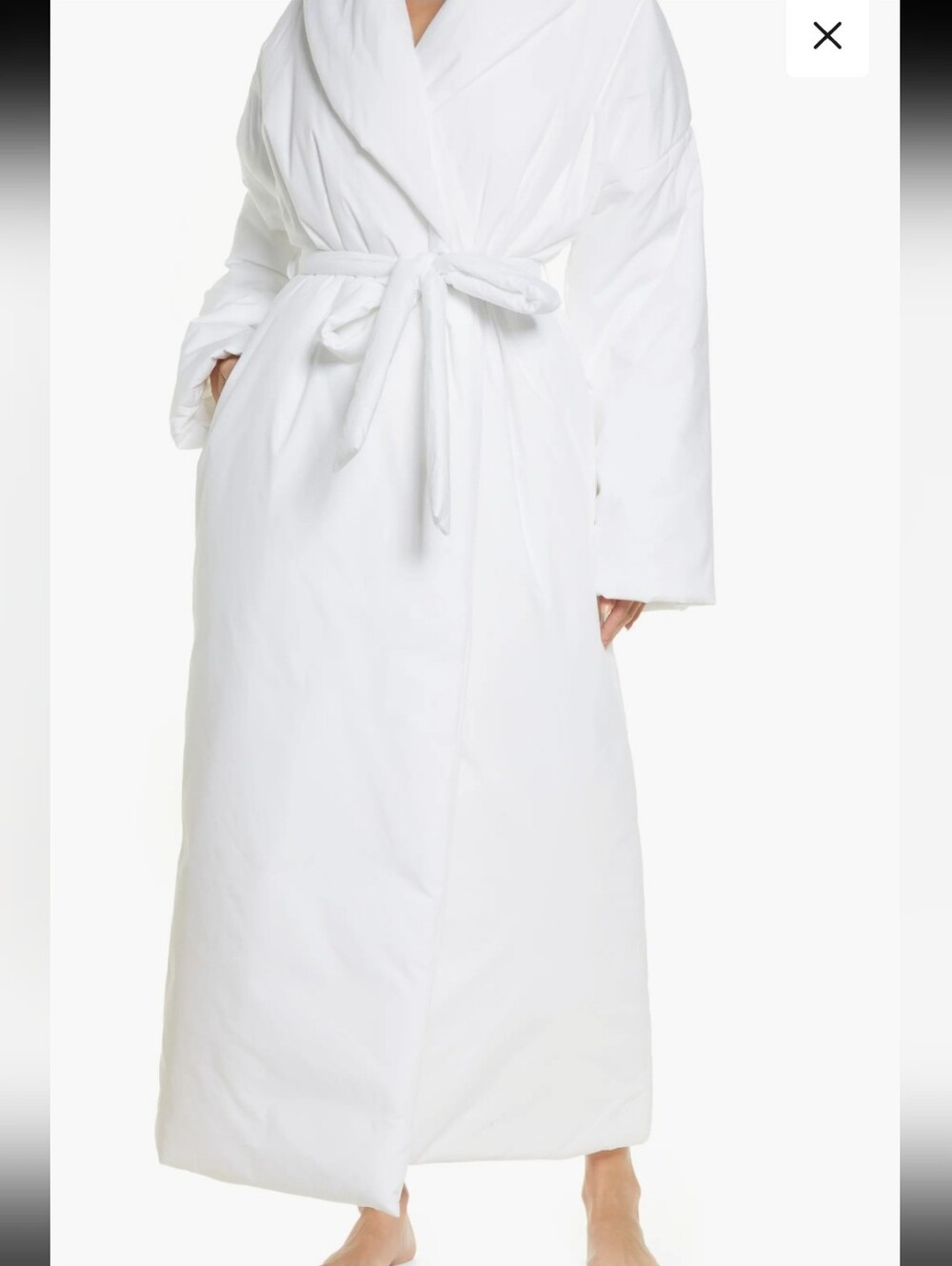 SKIMS 100%PIMA COTTON DUVET ROBE IN WHITE /SZ:SMALL